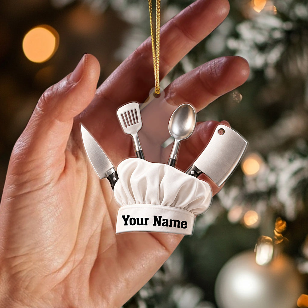 Chef Home Decor, Christmas Ornament, Personalized Ornament