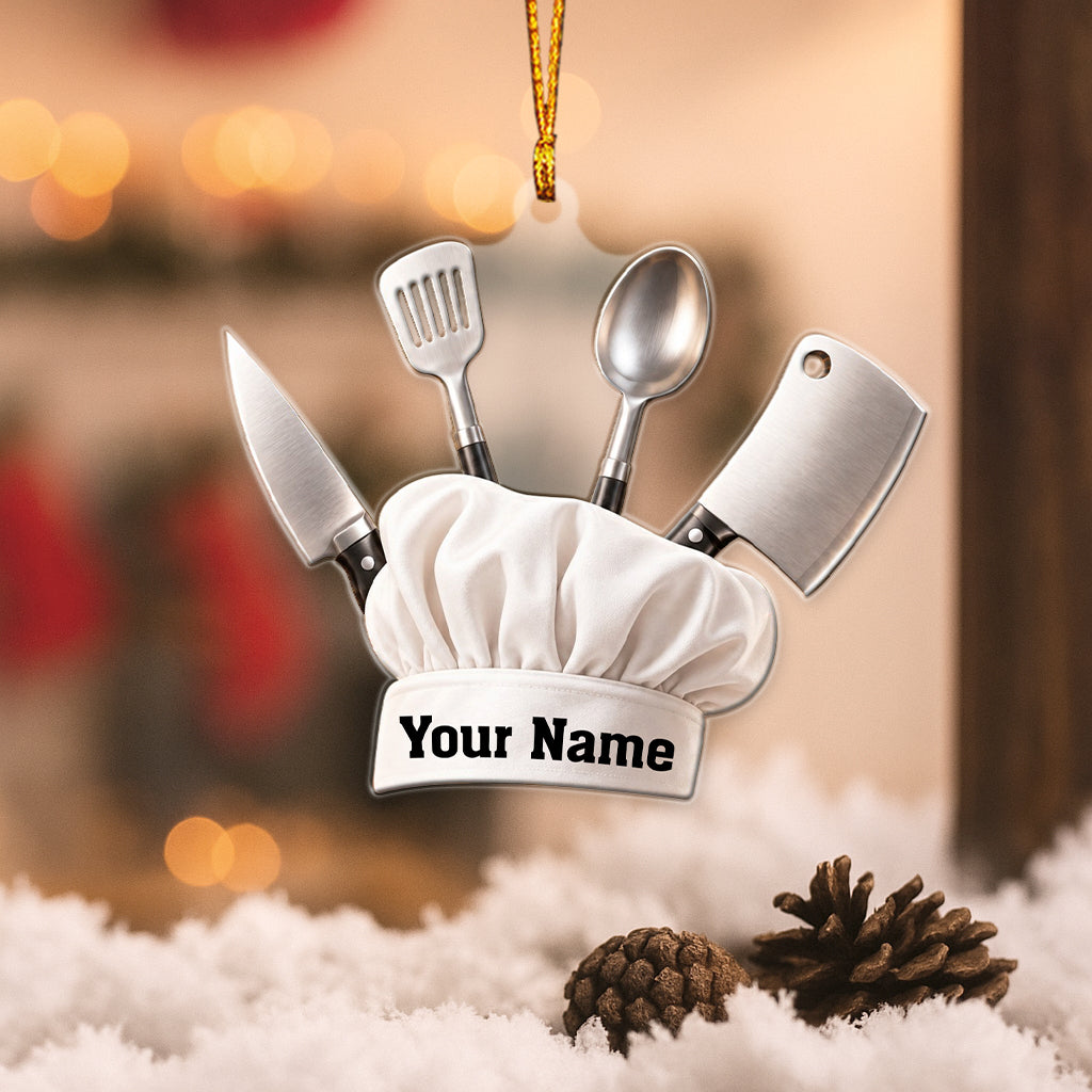 Chef Home Decor, Christmas Ornament, Personalized Ornament