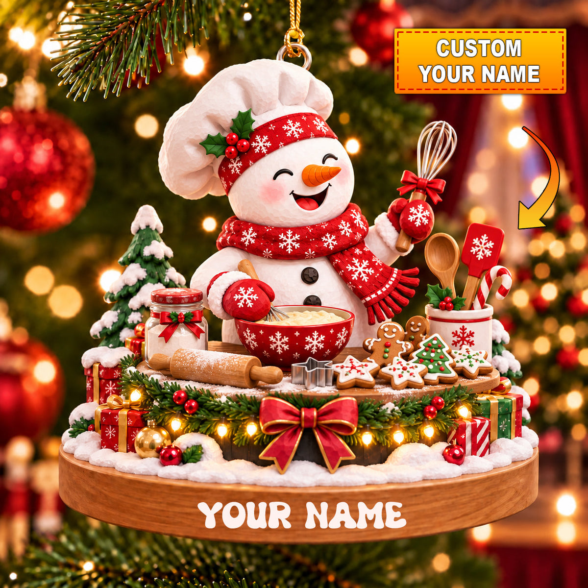 Chef Home Decor, Christmas Ornament, Personalized Ornament