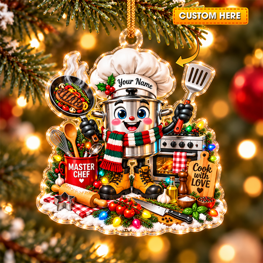 Chef Home Decor, Christmas Ornament, Personalized Ornament