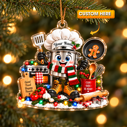 Chef Home Decor, Christmas Ornament, Personalized Ornament