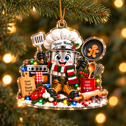 Chef Home Decor, Christmas Ornament, Personalized Ornament