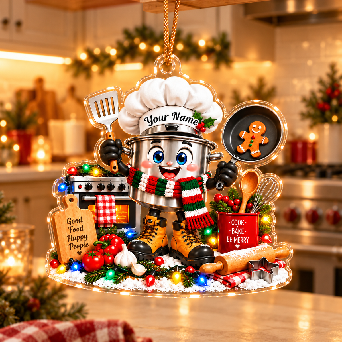 Chef Home Decor, Christmas Ornament, Personalized Ornament