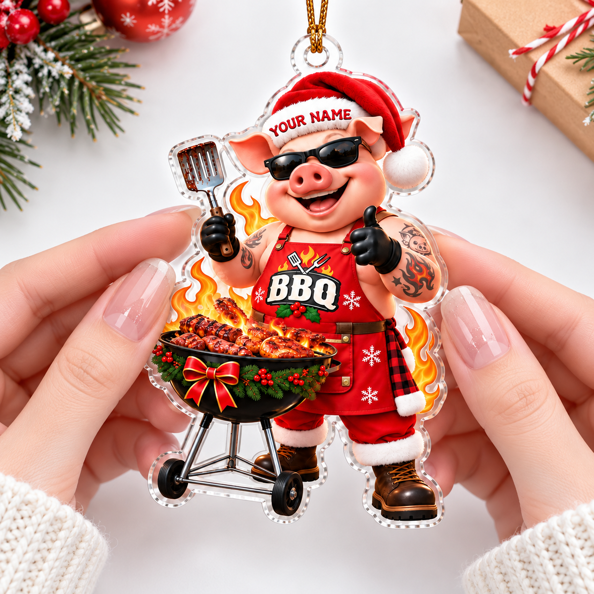 BBQ Home Decor, Christmas Ornament, Personalized Ornament
