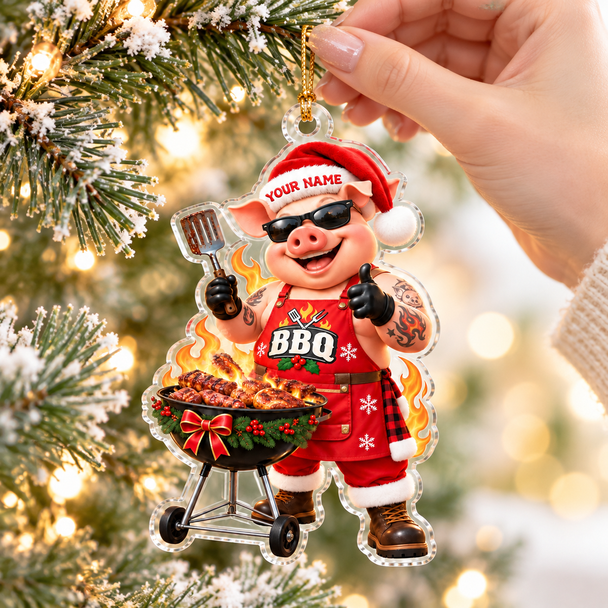 BBQ Home Decor, Christmas Ornament, Personalized Ornament