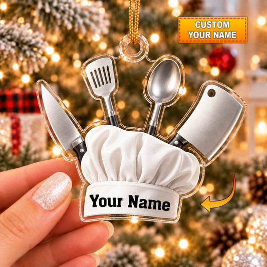 Chef Home Decor, Christmas Ornament, Personalized Ornament